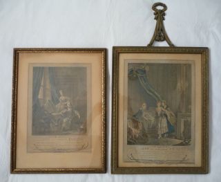 Matching Set Of Vintage - 1774 - Framed - French Freudeberg Prints.  Risque