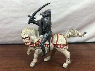 Vintage Die - Cast Metal Knight With Sword On Horseback Antique Toy Collectible