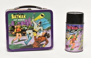 Vintage Batman Metal Lunchbox With Thermos By Aladdin Very Good Cond.