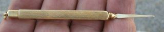Rare 14k Gold 2 - 1/2 " Retractable Toothpick Pendant 6.  7 Grams Estate Find