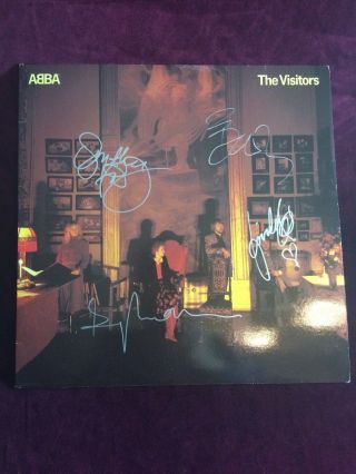Signed/autographed Abba Vinyl Album " The Visitors " 1981 Very Rare.