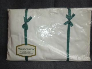 Nip Vintage Wamsutta Supercale Queen Fitted Sheet White 100 Cotton Elastic