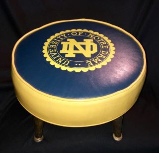 Rare - Vintage 1960’s University Of Notre Dame Fighting Irish Footstool