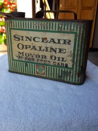 Rare Vintage Sinclair Opalaline 1/2 Gallon Oil Can 