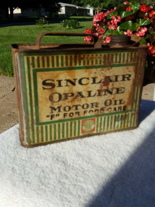 Rare Vintage Sinclair Opalaline 1/2 Gallon Oil Can 