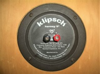Set Of Two (2) Vintage Klipsch Heresy II Floor Standing Speakers 10