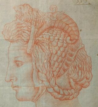 RARE Old Master Drawing laid paper circle Michelangelo buonarroti 15th 3