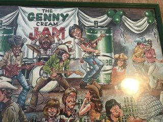 Rare Vintage 1970 ' s Genesee Genny Cream Jam Ale Beer Poster Framed USA 3