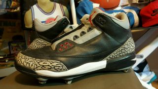Vintage Nike Air Jordan Iii - D 3d 2008 Retro D Rare Football Sports Cleats Sz10