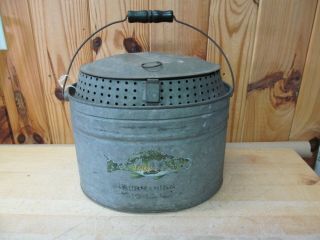 Vintage Fishing Falls City Submarine Oval 10qt 510 Minnow Bucket