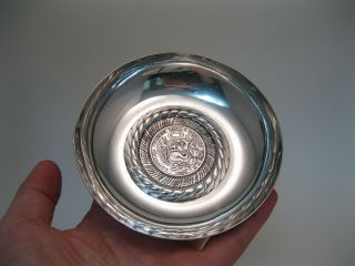Old Welsch Peru Sterling Silver Bowl W 1894 Coin
