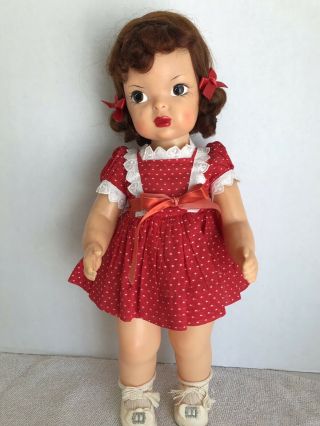 Vintage 16” Terri Lee Doll Patent Pending In 1954 Heart Fund Dress