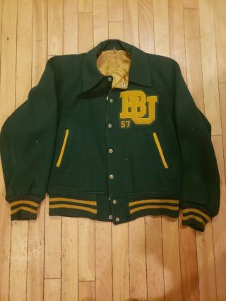 1957 Baylor University Bears Bowman Vintage Varsity Letterman Reversible Jacket