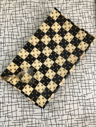 1940s Jorue Black And White Checker Board Plastic Tile Ska Clutch Purse With Luc
