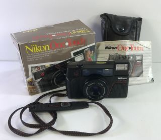 Vintage Nikon One Touch 35mm 1:2.  8 Auto Compact Camera Japan W/case & Box