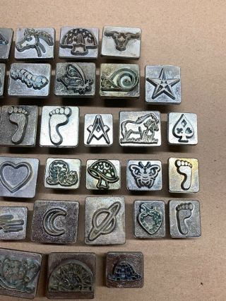31 Vintage Craftool Leather Stamps Animals Symbols Freemason Punches 4