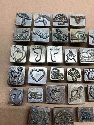 31 Vintage Craftool Leather Stamps Animals Symbols Freemason Punches 5