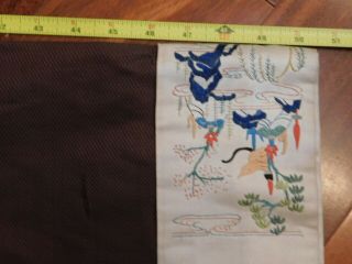 Antique Chinese Qing Dynasty Hand Embroidered Silk Clothes Robe 2