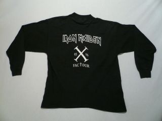 Iron Maiden X Fac T Our 1995 96 Tour Concert Long Sleeve Shirt Upstaging Ink Vtg