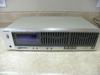 Vintage Technics Stereo Graphic Equalizer Spectrum Analyzer Sh - 8055 Silver