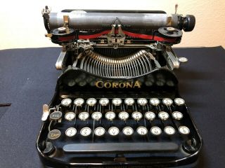 Vintage Antique 1917 Corona 3 Folding Portable Typewriter Company