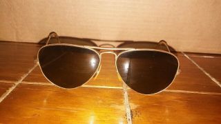 Vintage B&l Ray Ban Usa Aviator Sunglasses 1/10 12k Gf 52mm Case Rare