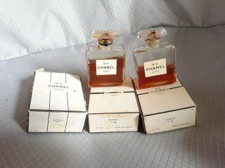 Vintage Chanel No 5 Extrait Pm Pre 1951 Corded Perfume 1 Oz (2 Bottles)