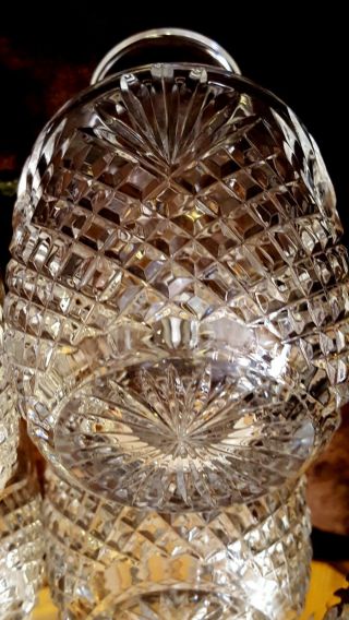 OLD Crystal CUT GLASS TUMBLE UP Carafe/Tumbler Set BEVEL DIAMOND CUT & FAN RARE 7