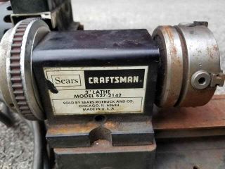 Vintage Small 3 - Inch Craftsman Metal Lathe Model 527 - 2142 Made in USA 2