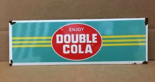 Vintage Double Cola Sign Porcelain General Store Soda Drink Coke Gas Oilp