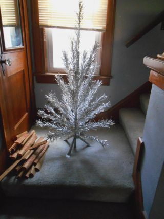 Vintage Sparkler silver aluminum 4 ½ feet Christmas tree 5