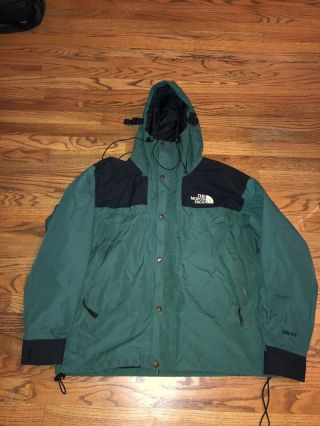 Vintage The North Face Goretex Mountain Light Jacket Green Large 1990s