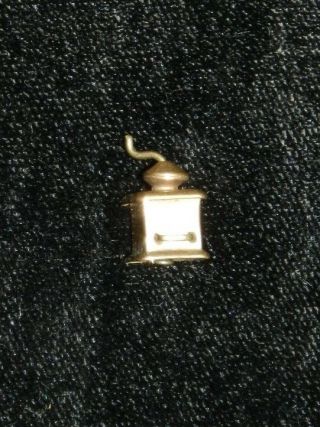 Vintage 14k Yellow Gold 3d Moveable Coffee Grinder Charm