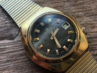 Vintage Baylor Gold Tone Automatic Date Watch
