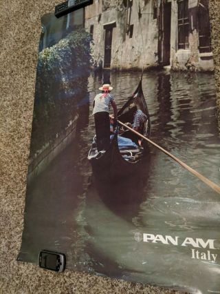 Vtg Pan Am American Airlines Italy Travel Poster P293 42x28 "