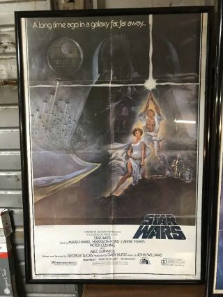 Star Wars Movie Poster - 1977 - Style A Version 4 - Rare - C8 - Framed
