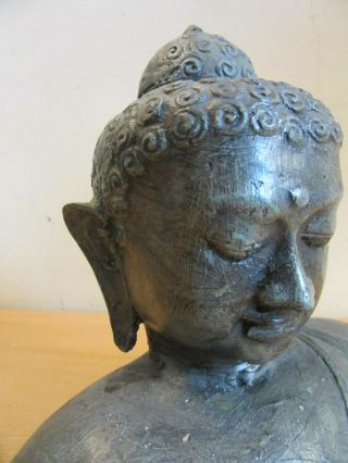 Vintage / Antique Buddha Bronze casted Bust statue 4