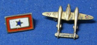 Wwii Sterling Army Air Forces P - 38 Fighter Plane,  Son In Service Home Front Pins