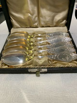 Fine Set Of 6 J.  N.  Lindsay.  & Co.  Pure Coin Silver Spoons