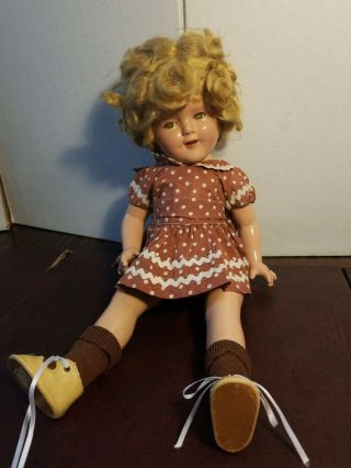 Vintage /antique Rare Ideal 17 " Compo Shirley Temple Doll - - 1936th