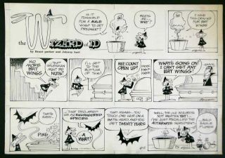 Rare Wizard Of Id Sun.  Comic Strip By Brant Parker 1975,  Color Guide