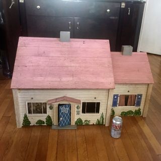Vintage Wooden Dollhouse Assembled Electric Ready Built In Lighting