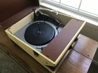 Vintage Varsity Record Player Tube Amplified Mid Century Portable Electric