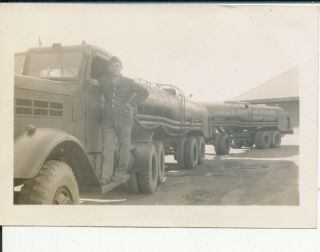 Wwii 1940s Usaaf Atc 7th F Gp Hq Great Falls Mt Photo 12 18 Wheeler Gas Truck