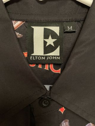 1975 Elton John “Captain Fantastic” Printed Button Down Shirt Medium Vintage 3