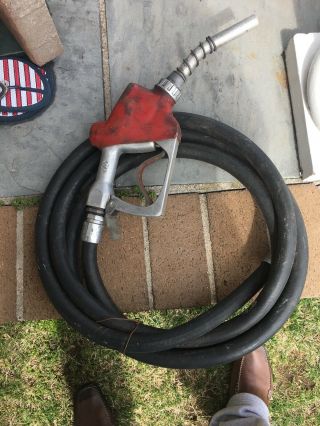 Vintage Service Station Gas Pump Handle Nozzle & Hose