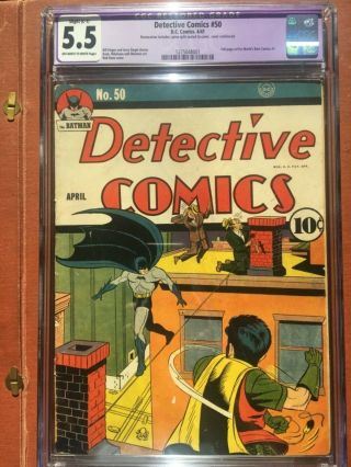 Detective Comics 50 Cgc 5.  5 (r) Slt C - 1 Batman Worlds Best 1 Ad Rare