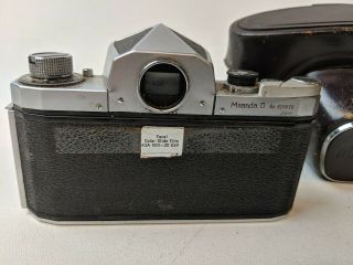 Miranda D 35mm SLR Vintage Film Camera w/ Soligor f=5cm 1:2.  8 Lens 3
