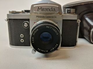 Miranda D 35mm SLR Vintage Film Camera w/ Soligor f=5cm 1:2.  8 Lens 5