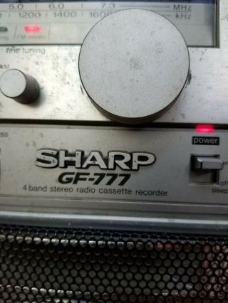 Vintage 80s Sharp GF - 777Z Boom Box Ghetto Blaster Stereo Radio 8